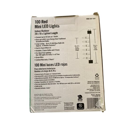 Home Accents Holiday Red Mini LED Lights Christmas Party - Picture 3 of 8